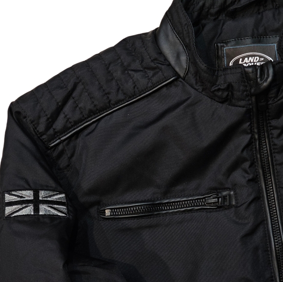 Land Rover Black Racing Driving Jacket Coat Women Sz 10 England Jaguar Nylon Zip - Picture 4 of 8